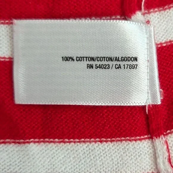 Old Navy Red White Stripes 3/4 Sleeve Crewneck French Parisian Sweater Size M - Picture 6 of 7